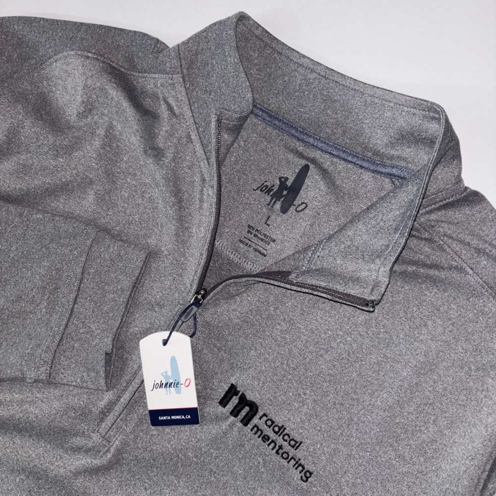 Johnnie-O Flex 1/4 Zip Pullover Men's L Gray Meteor Performance Stretch Golf NWT